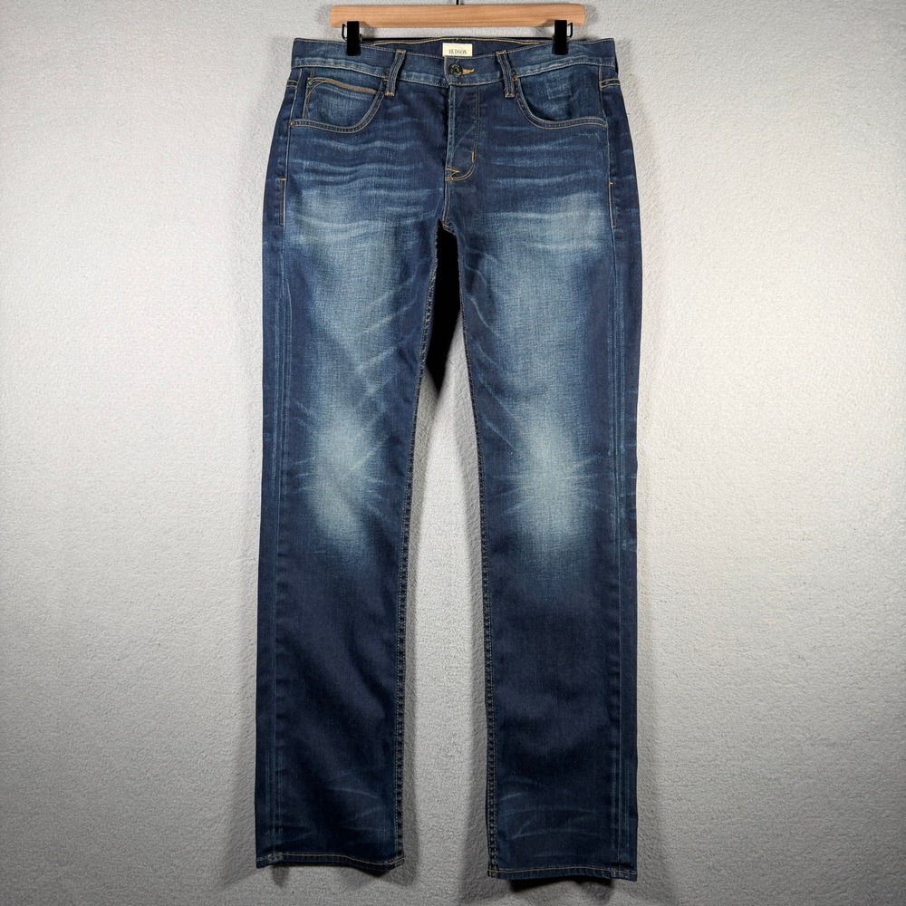 Hudson Byron Five Pocket Straight Leg Jeans Mens 34 Dark Wash M255DBG DOH